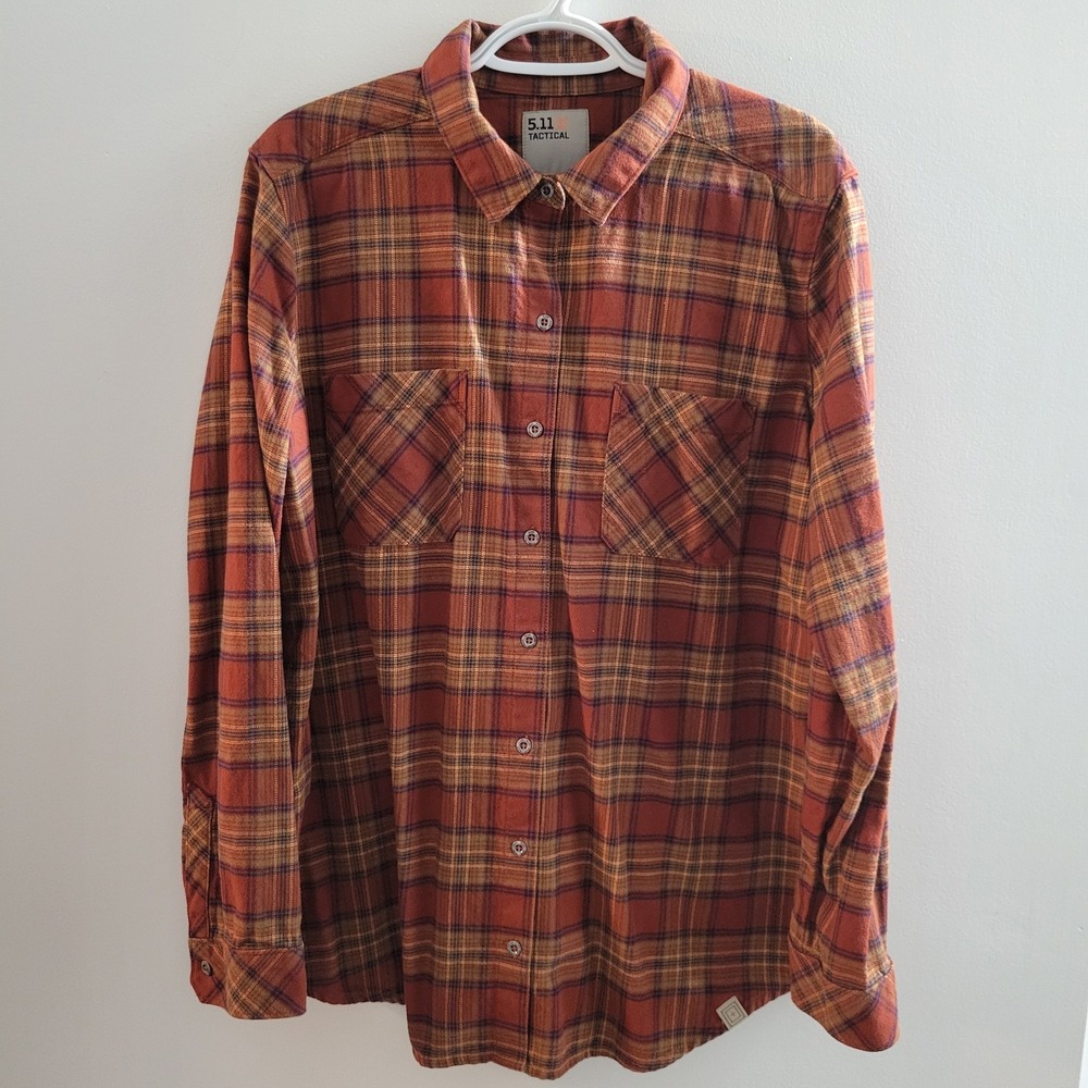 5.11 Tactical Long Sleeve Button Up Women's Size XL Flannel Plaid